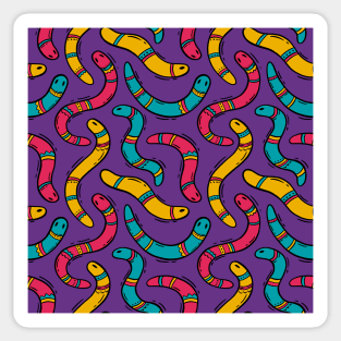 Serpent Dance: Cartoon Snake Pattern Sticker